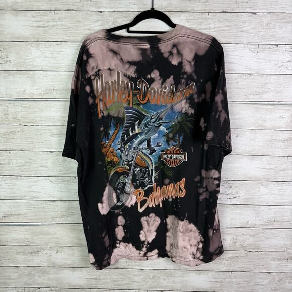 Vintage Custom Bleached Harley Davidson Tee Shirt Size XXL - Picture 2 of 4